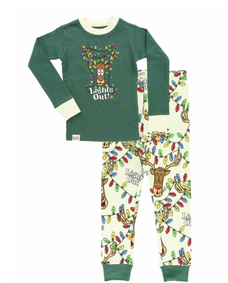 Lights Out Green Kid PJ Set