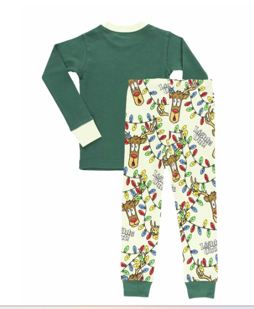 Lights Out Green Kid PJ Set