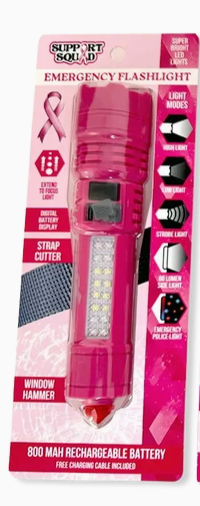 Breast Cancer Awareness Heavy Duty Flashlight - Multiple Colors