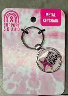 Breast Cancer Awareness Metal Keychain - Multiple Designs