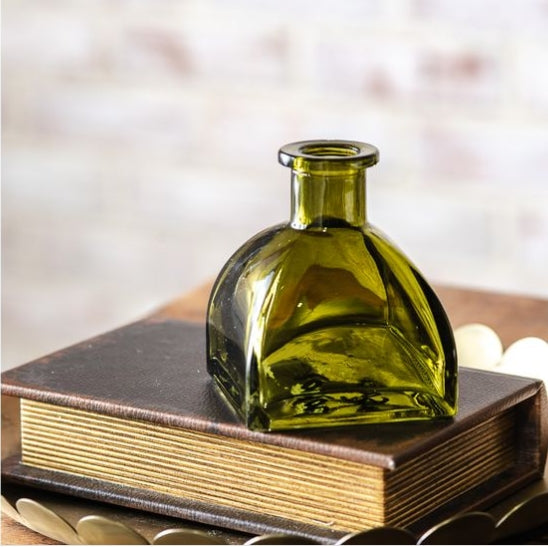 3.5" Olive Green Glass Ink Bottle
