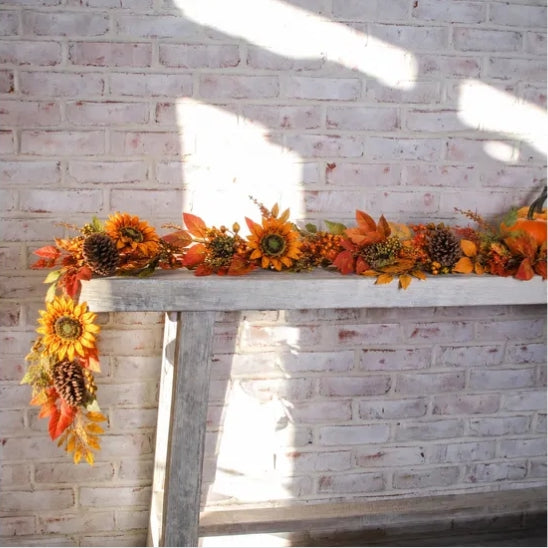 59" Sunflower Pinecone Garland