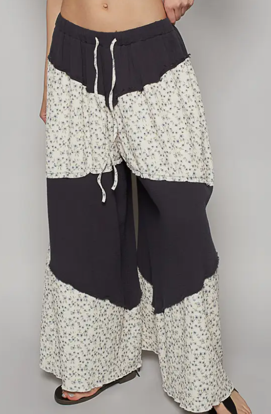 Floral Double Gauze Woven Pants