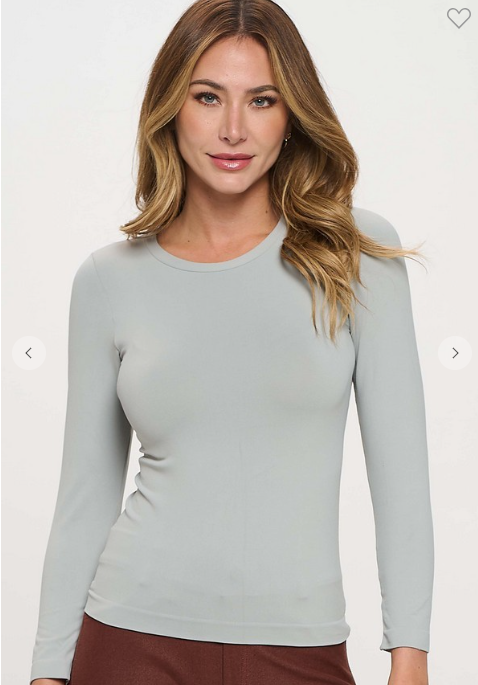 Seamless Long Sleeve Top in Grey