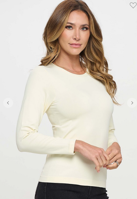 Seamless Long Sleeve Top in Ivory