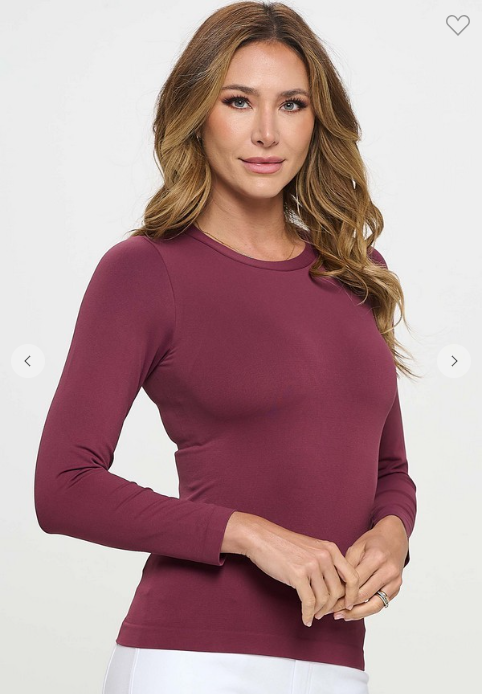 Seamless Long Sleeve Top in Plum