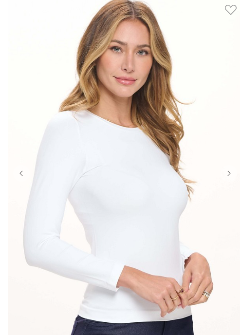 Seamless Long Sleeve Top in White