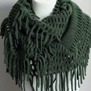 Tassel Fringe Infinity Scarf