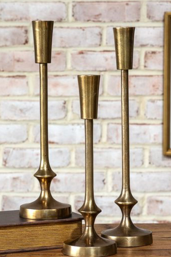 Gold Finish Candle Pillars