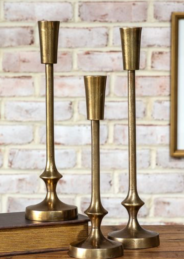 Gold Finish Candle Pillars