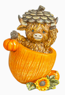 Fruits Of Harvest Highland Calf Tabletop Decor
