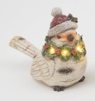 8.2"L B/O Resin Christmas Bird Light - Multiple Designs