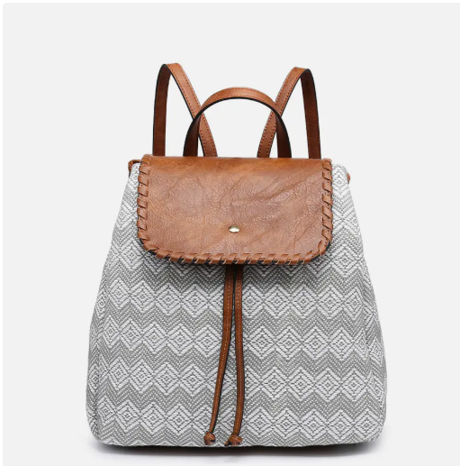 Saffron 2 Tone Straw-Textured Backpack - Multiple Colors