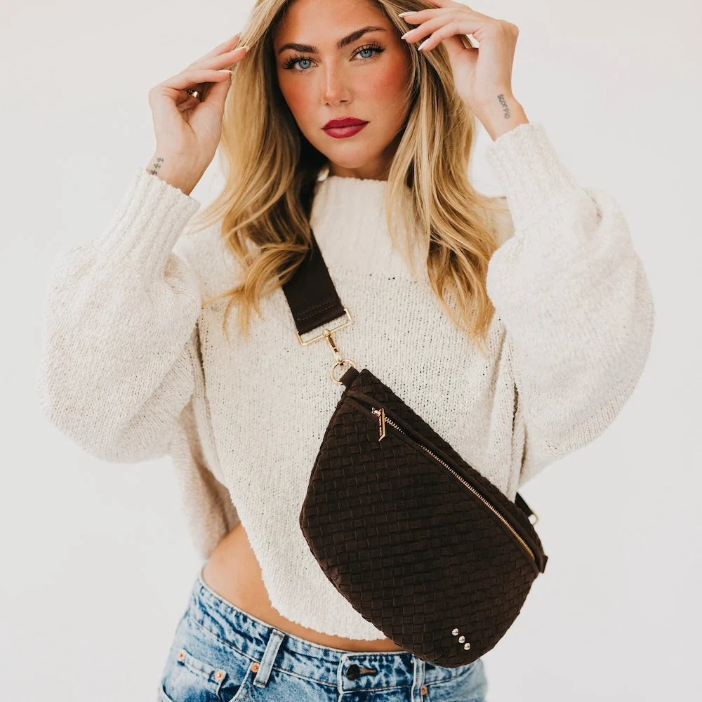 PREORDER- Suede Westlyn Woven Bum Bag