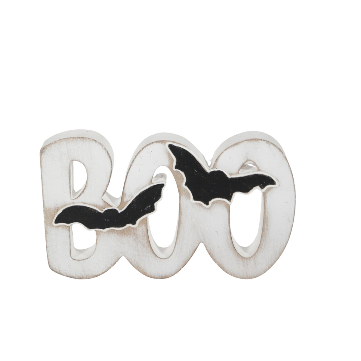 Boo Cutout Block With Bats