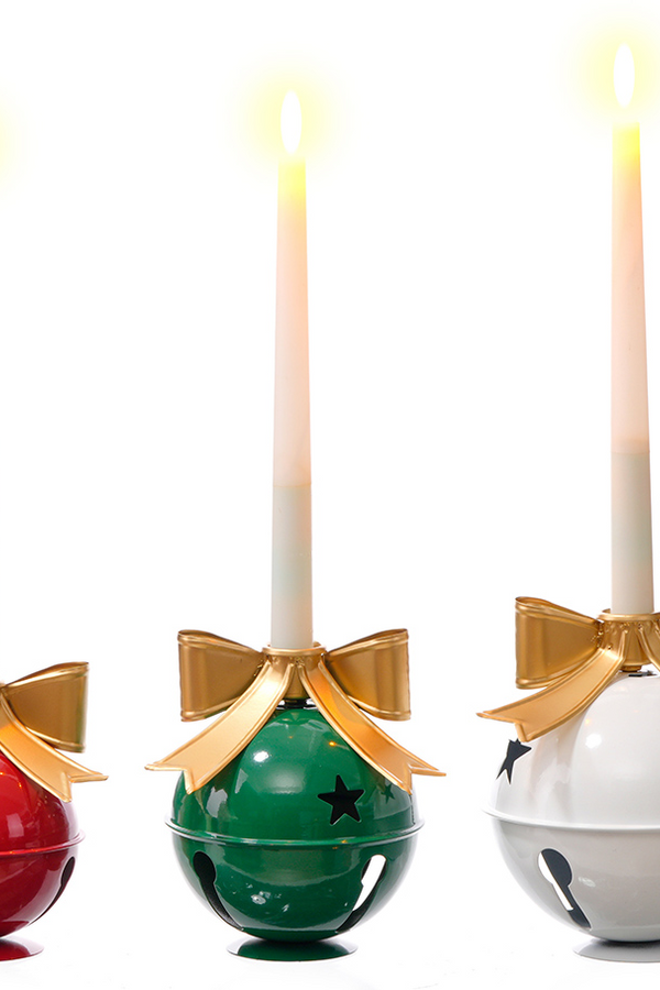 Bell With Bow Candle Holder - Multiple Colors