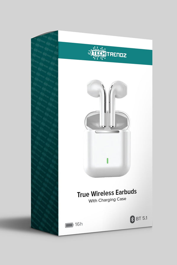 Metallic Wireless Earbuds w/Case