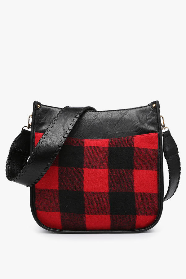 Chloe Plaid Crossbody with Guitar Strap Jen & Co