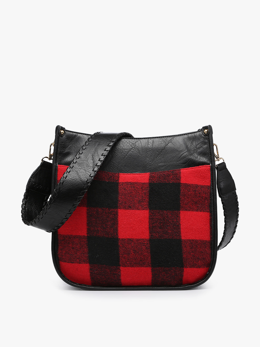 Chloe Plaid Crossbody with Guitar Strap Jen & Co