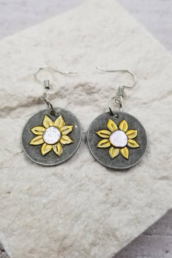 Retro Sunflower Earrings