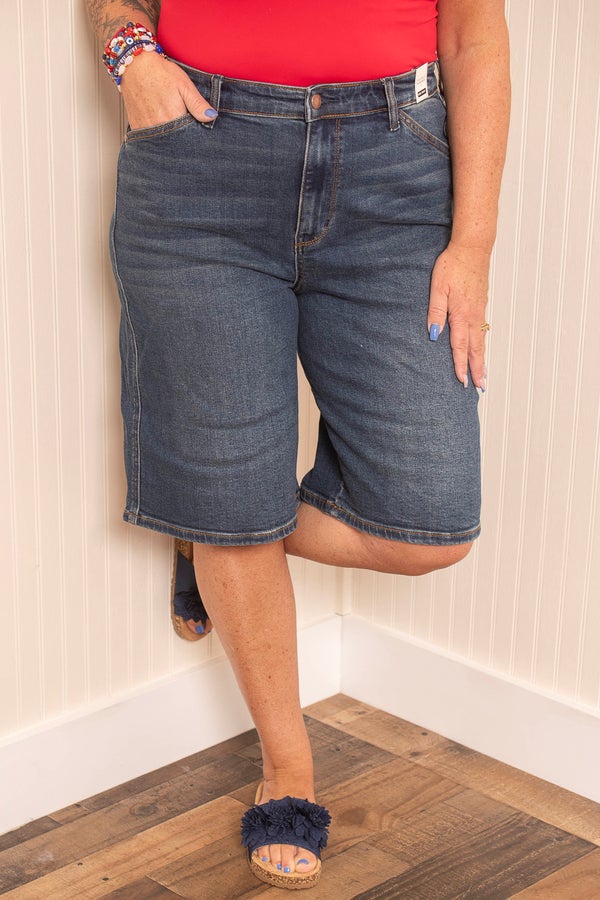 Judy Blue Easy Moves Jorts - Dark