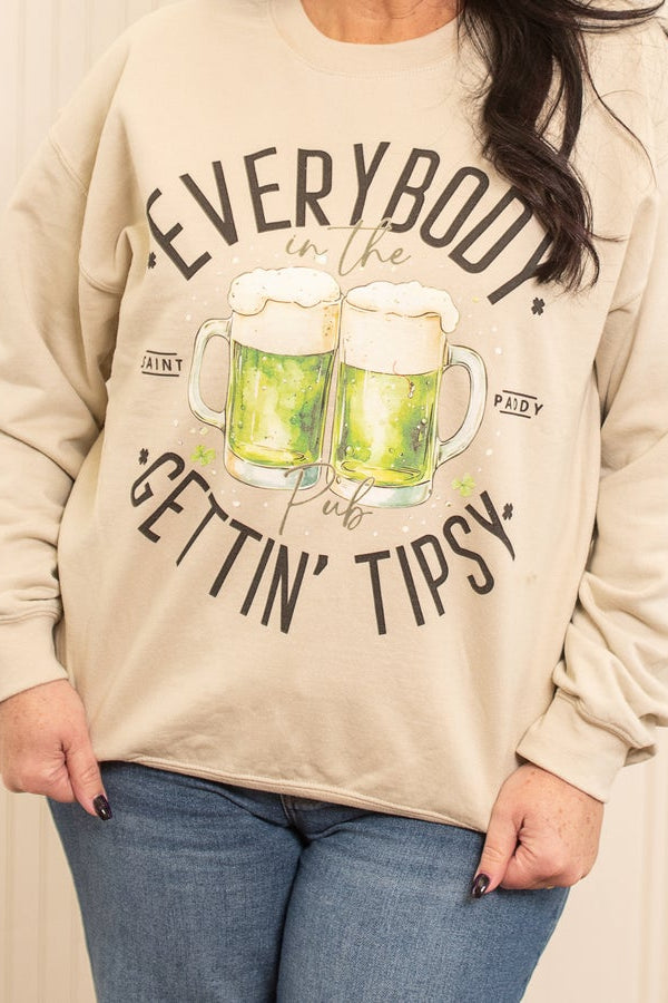 Everybody In The Pub Getting Tipsy Sweatshirt - Sand