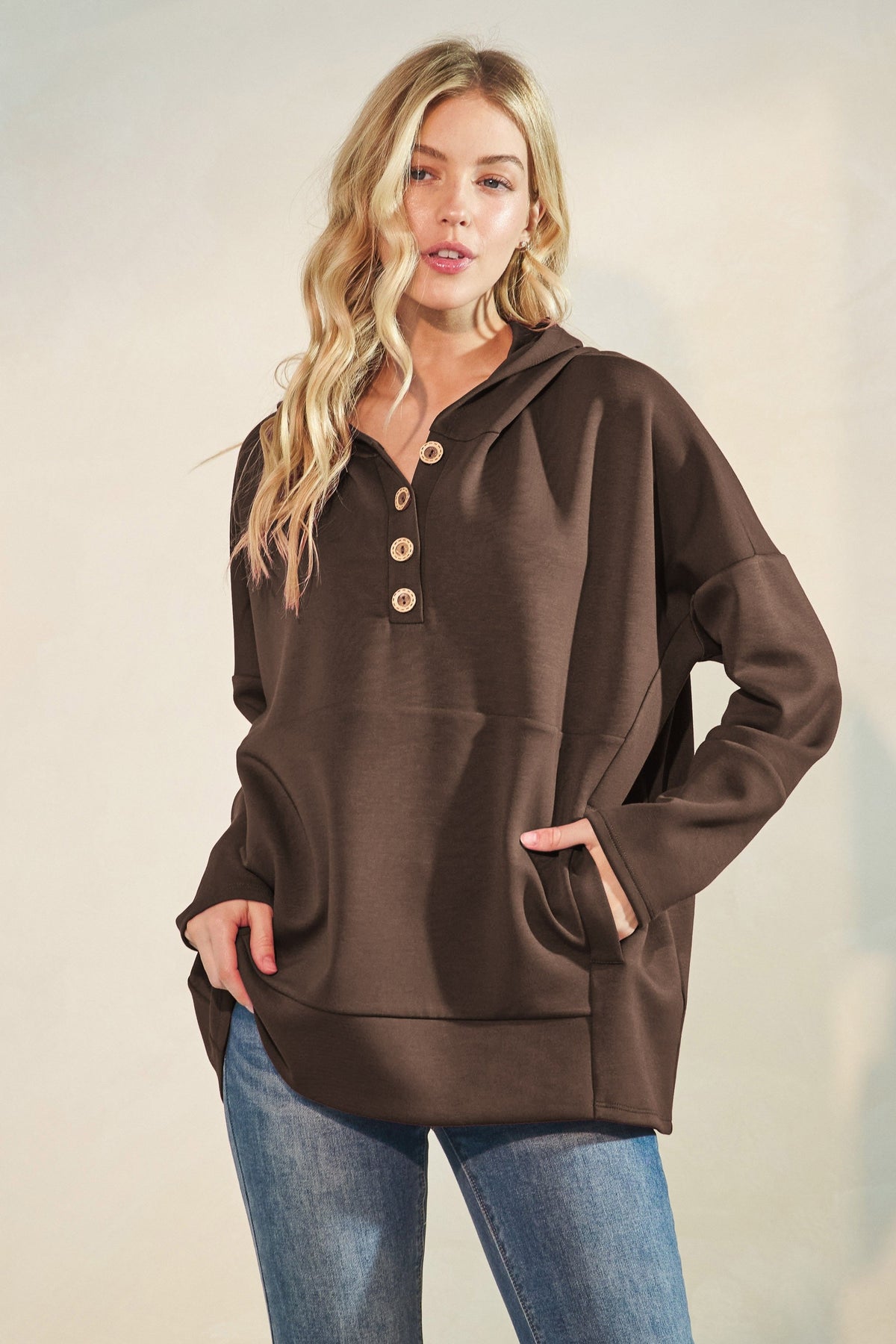 Chilly Days Scuba Hoodie Coffee