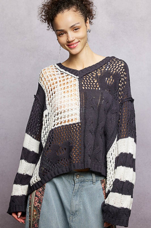 V Neck Long Sleeve Sweater - Multiple Colors