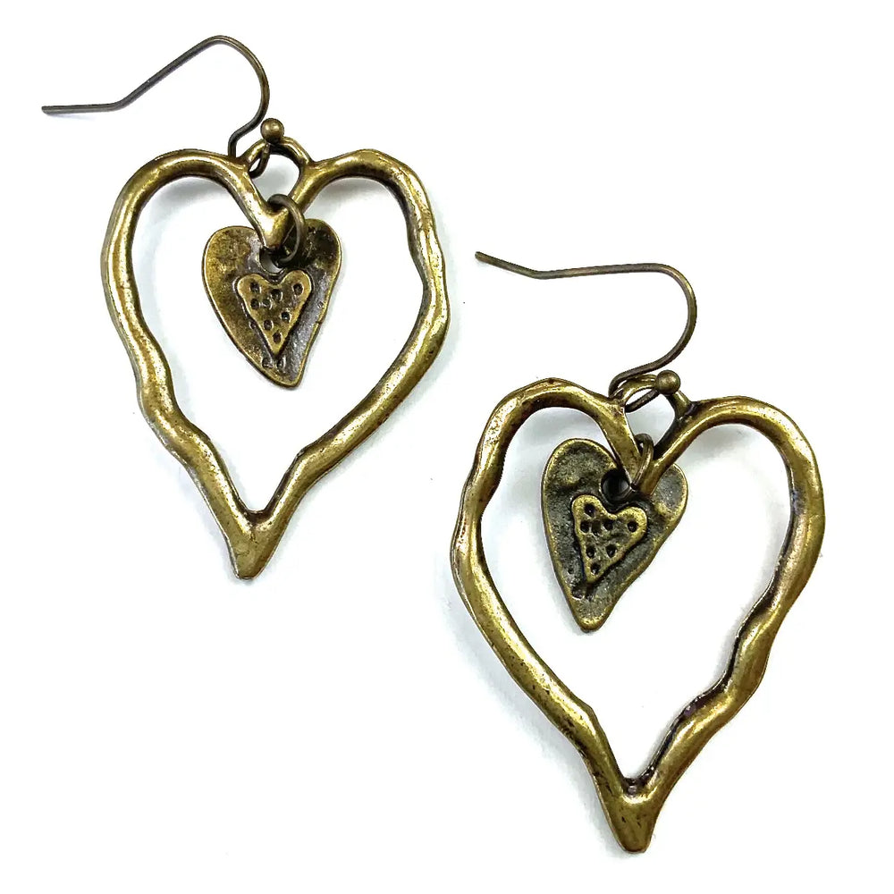 Lost & Found Funky Hearts Dangle Earrings - 2 Colors