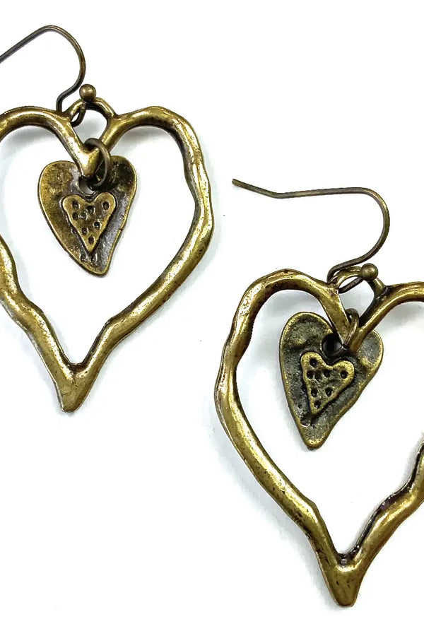 Lost & Found Funky Hearts Dangle Earrings - 2 Colors