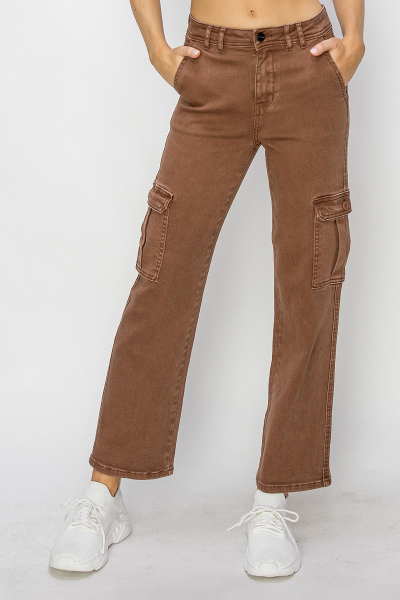 High Rise-Crop Straight-Cargo Pants *Final Sale*