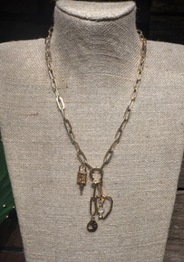 Lost & Found Paperclip Chain Faux Front Carabiner Necklace