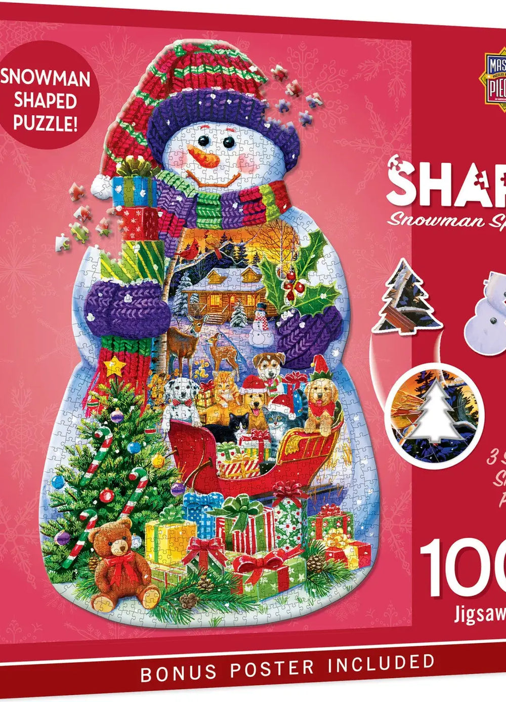 Contours - Snowman Spectacle Shaped 1000 Piece Jigsaw puzzle