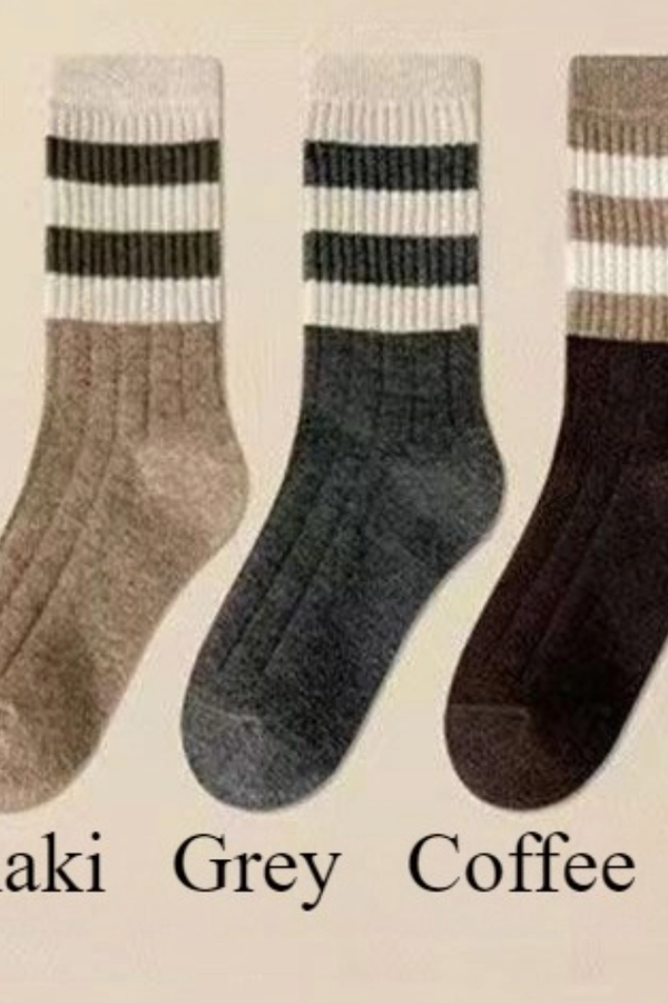 Rib Knit Color Block Stripe Socks