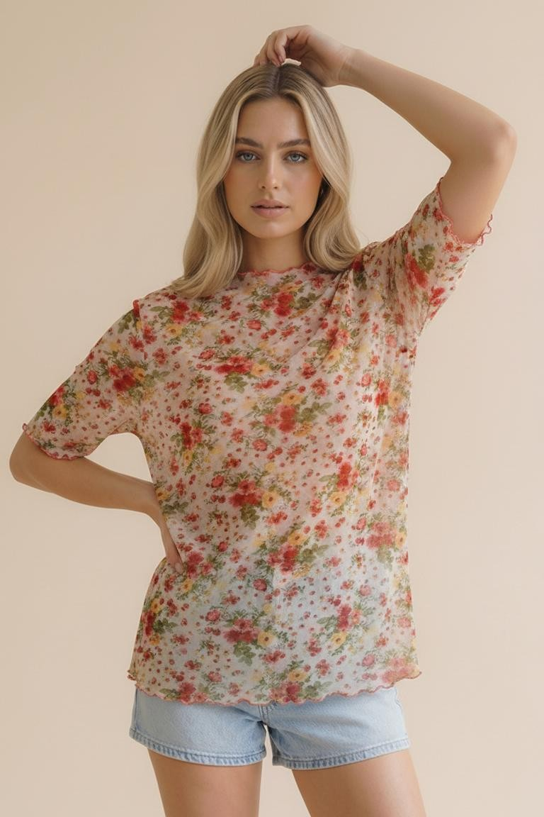 Perfect Florals Top - Ivory/Coral