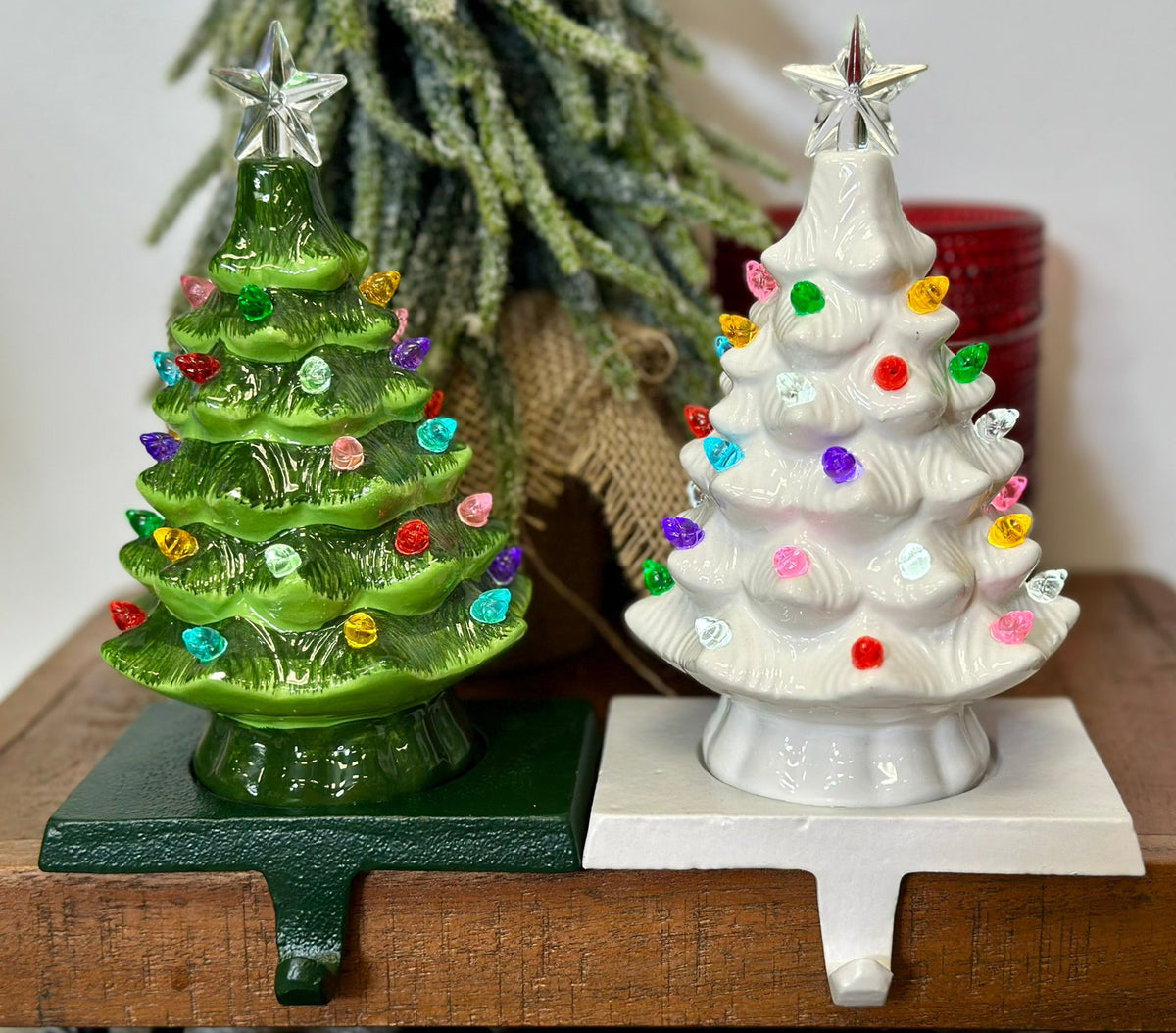 Lighted Christmas Tree Stocking Holder