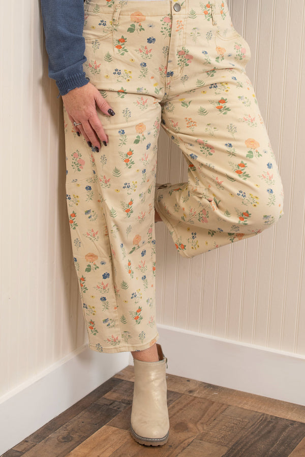Fresh Picked Floral Barrel Denim