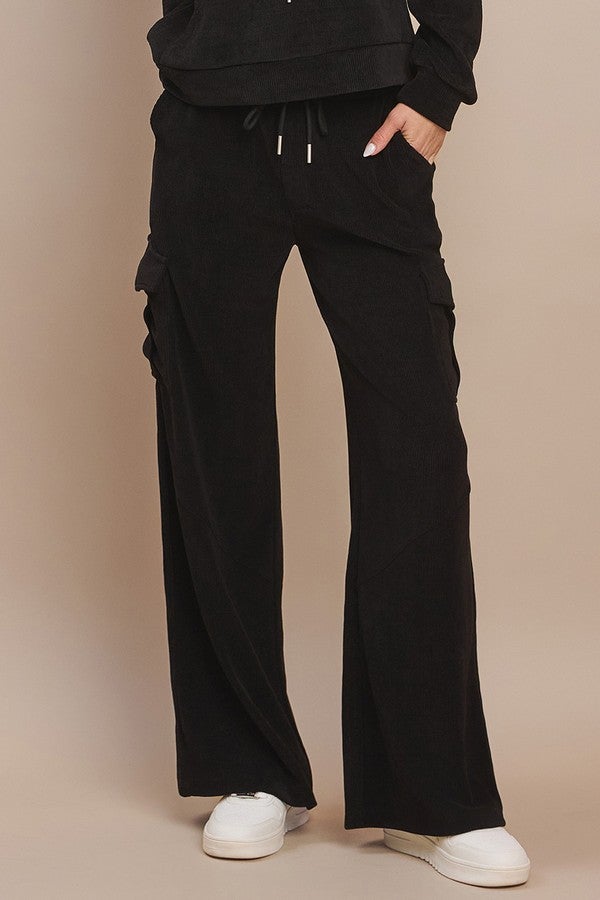 Black Corduroy Cargo Pants *Final Sale*