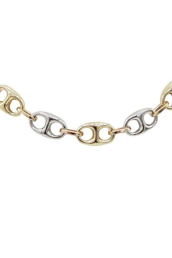 Metal Link Two Tone Chain Necklace