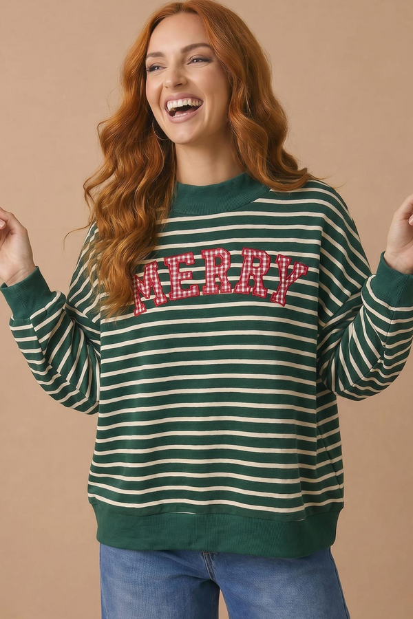 Merry Fun Top in Hunter Green
