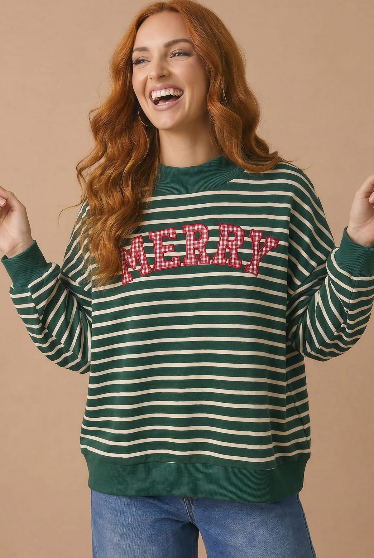 Merry Fun Top in Hunter Green