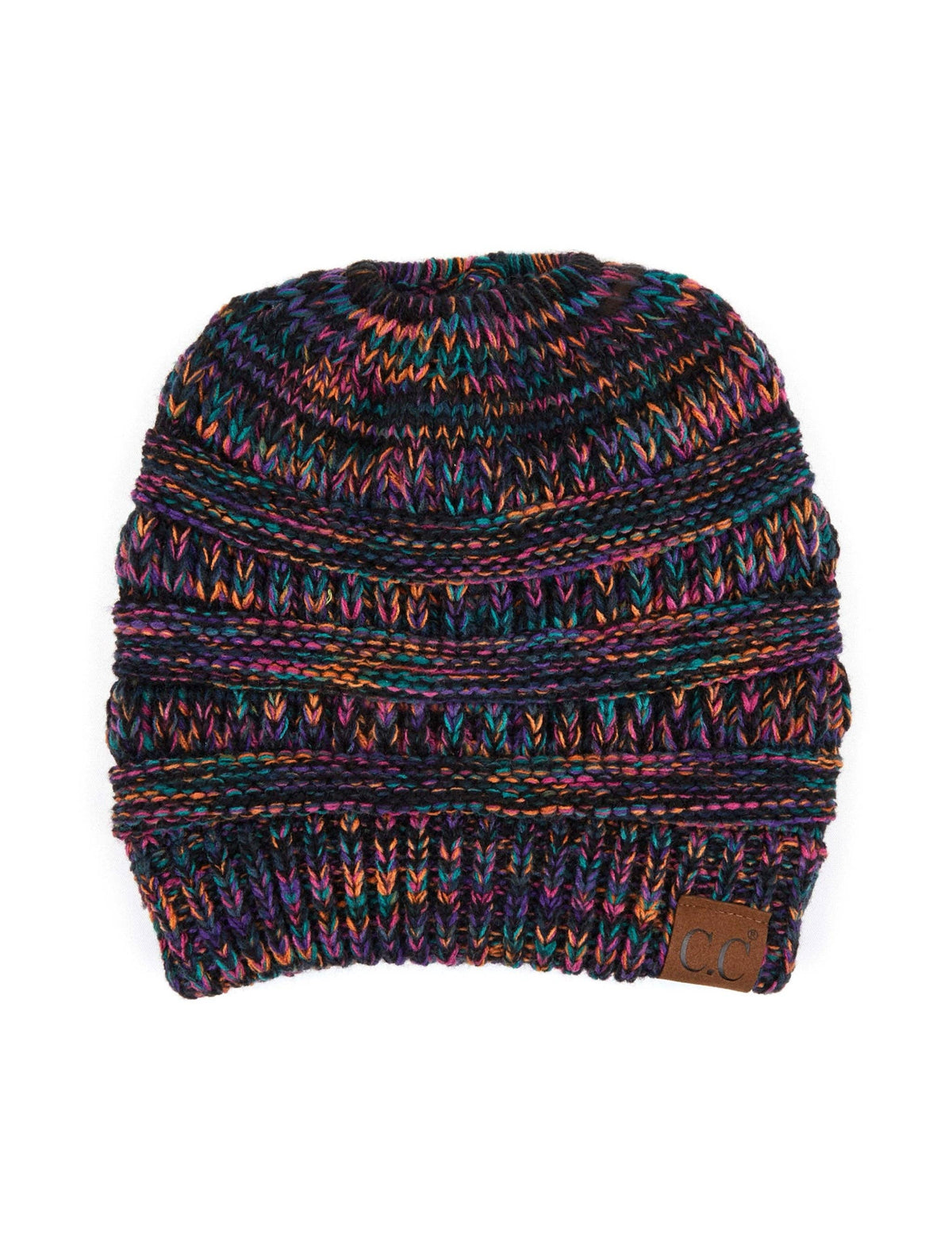 CC Crafted Multi-Toned Bun Beanie in #32 Bk/Tl/PP/HP (Four-Tone)