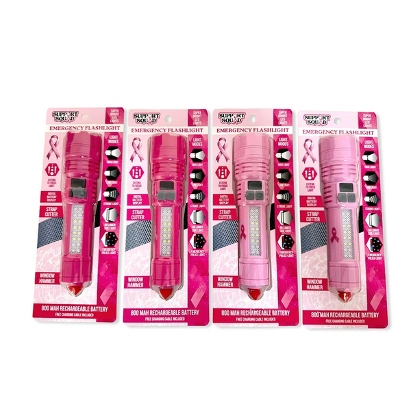 Breast Cancer Awareness Heavy Duty Flashlight - Multiple Colors