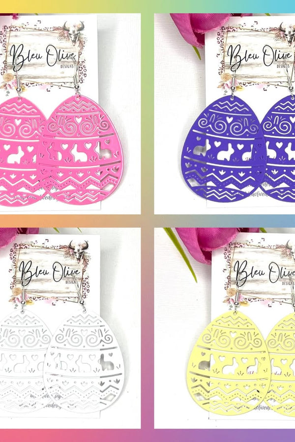 Easter Egg Filigree Earrings - Multiple Colors *Final Sale*