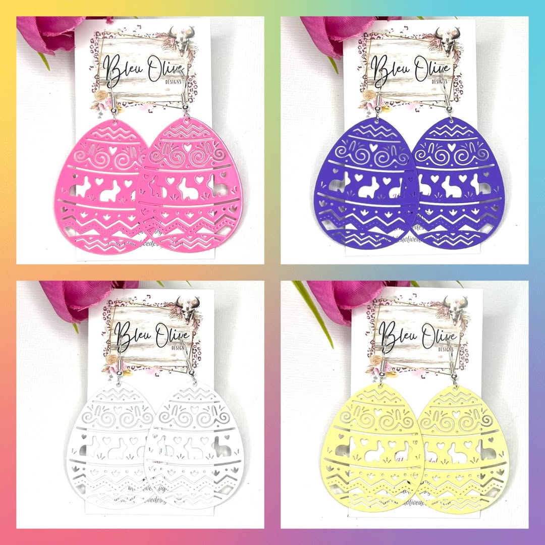 Easter Egg Filigree Earrings - Multiple Colors *Final Sale*