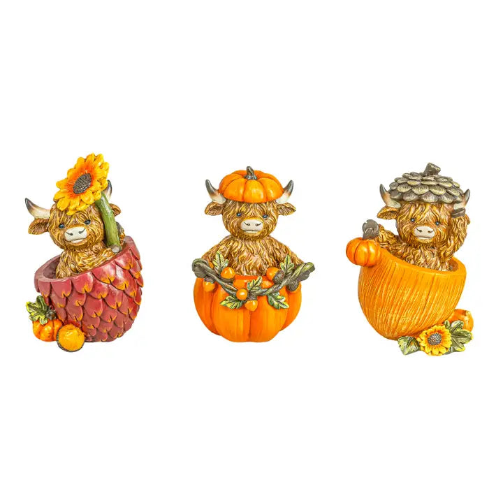 Fruits Of Harvest Highland Calf Tabletop Decor - Multiple Designs