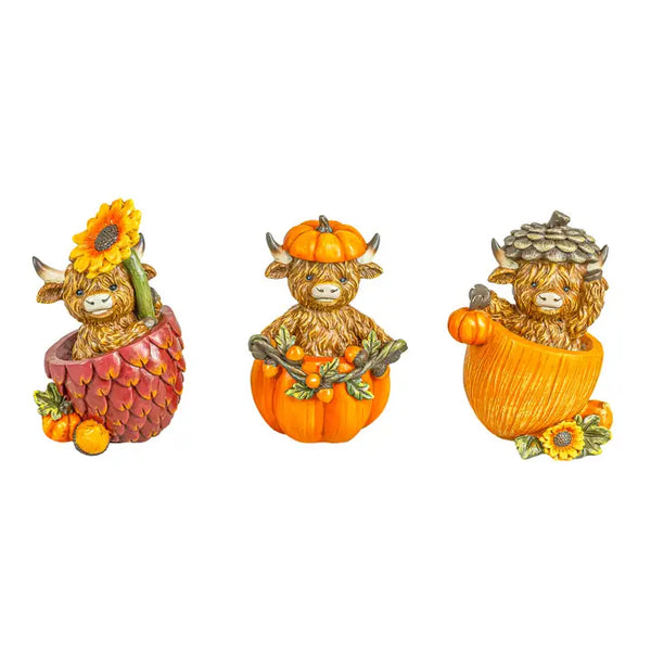 Fruits Of Harvest Highland Calf Tabletop Decor - Multiple Designs