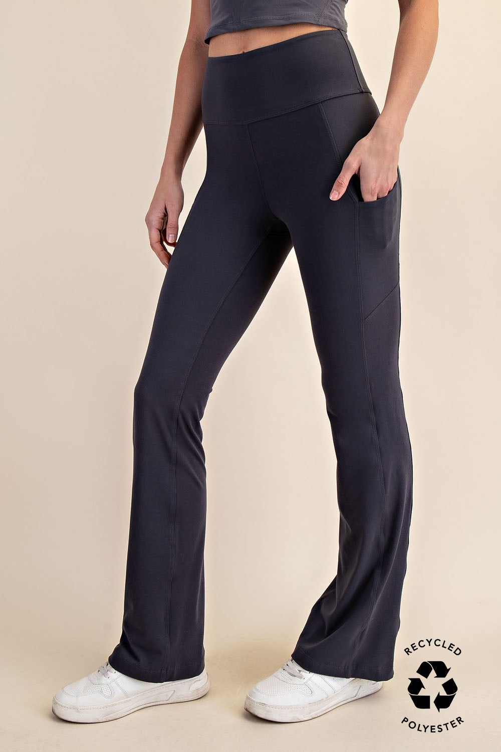 Next Steps Flared Leggings in Charcoal