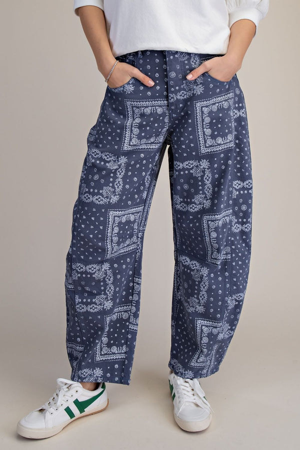 Multi Color Bandana Print Pants - Multiple Colors