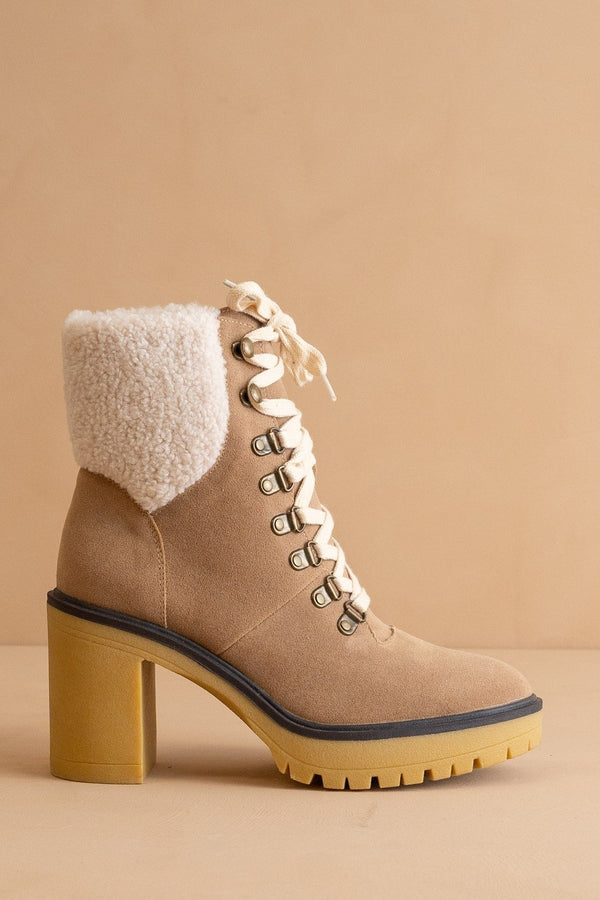 The Madilyn - Platform Shearling Boots- Khaki *Final Sale*